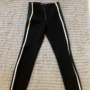 Zara Skinny Leg Pants with Zipper and Race Stripes